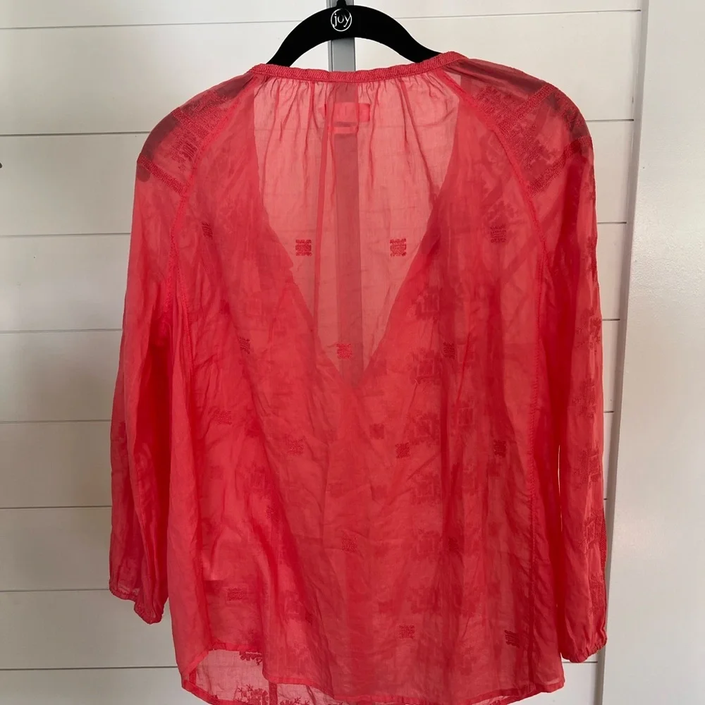 Velvet by Graham & Spencer Embroidered Boho Blouse Size Small - Picture 2 of 6